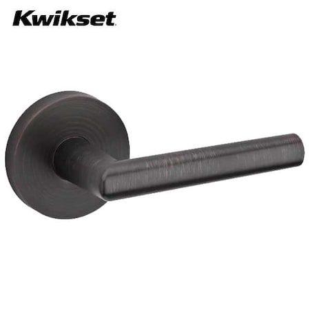 Kwikset Milan Passage Lever with Round Rose / Venetian Bronze KWS-720MIL-RDT-11P-RCAL-RCS